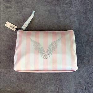 Victoria's Secret Pink and White Striped Cosmetic Bag
